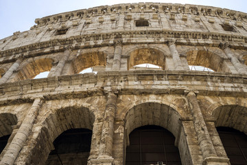 Rome, Italy. Famous Colosseum, Flavian Amphitheatre. Ancient landmark.