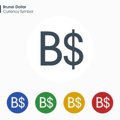 Brunei Dollar sign icon.Money symbol. Vector illustration.