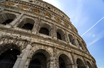 Rome, Italy. Famous Colosseum, Flavian Amphitheatre. Ancient landmark.