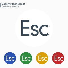 Cape Verdean Escudo sign icon.Money symbol. Vector illustration.