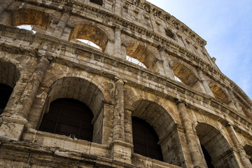 Obraz premium Rome, Italy. Famous Colosseum, Flavian Amphitheatre. Ancient landmark.