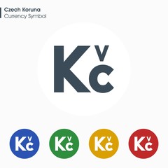 Czech Koruna sign icon.Money symbol. Vector illustration.