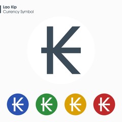 Lao Kip sign icon.Money symbol. Vector illustration.