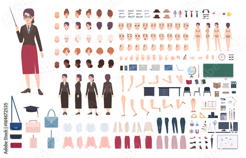 Teacher Character Constructor Female Lecturer Creation Set