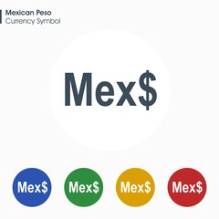 Mexican Peso sign icon.Money symbol. Vector illustration.