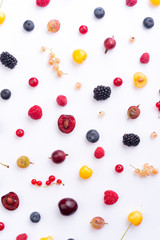 Berries isolated over white background table.