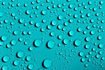 Blue light  abstract background, water drops