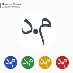 Moroccan Dirham sign icon.Money symbol. Vector illustration.