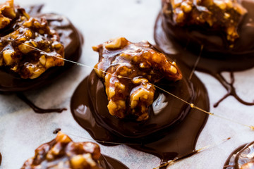 Praline Chocolate with walnut, almond, peanut or croquant