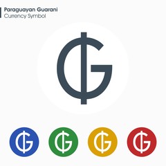 Paraguayan Guarani sign icon.Money symbol. Vector illustration.