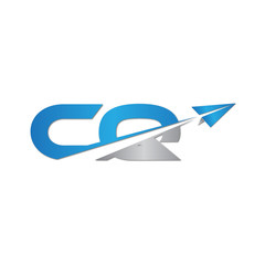 CQ initial letter logo origami paper plane