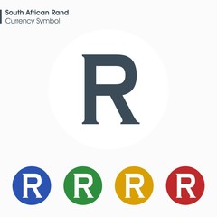 South African Rand sign icon.Money symbol. Vector illustration.