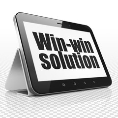 Finance concept: Tablet Computer with Win-win Solution on display
