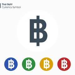 Thai Baht sign icon.Money symbol. Vector illustration.
