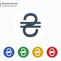 Ukrainian Hryvnia sign icon.Money symbol. Vector illustration.