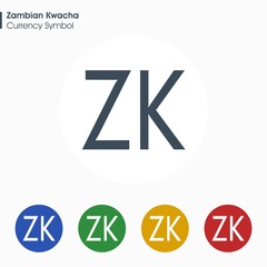 Fototapeta premium Zambian Kwacha sign icon.Money symbol. Vector illustration.