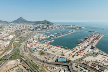 Crédence de cuisine en verre imprimé Montagne de la Table Cape Town Harbor (aerial view)