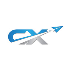 CX initial letter logo origami paper plane