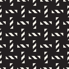 Crosshatch vector seamless geometric pattern. Crossed graphic rectangles background. Checkered motif. Seamless black and white texture of crosshatched lines. Trellis simple fabric print.