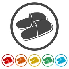 Slipper icons set - Illustration 