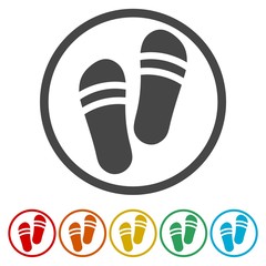 Flip-flops sign icon. Beach shoes. - Illustration 