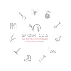 Garden tools icons set.
