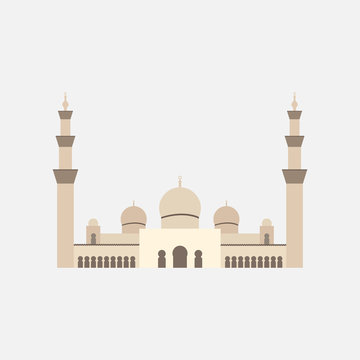 Sheikh Zayed Grand Mosque. Flat icon