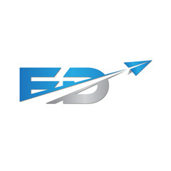 Naklejka premium ED initial letter logo origami paper plane