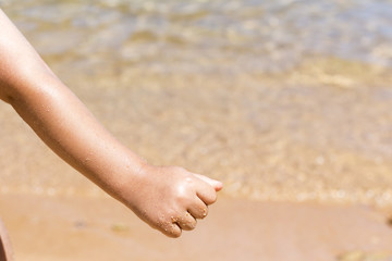 Little hand of kid