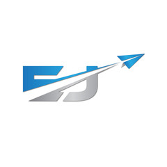 EJ initial letter logo origami paper plane