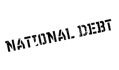 National Debt rubber stamp. Grunge design with dust scratches. Effects can be easily removed for a clean, crisp look. Color is easily changed.