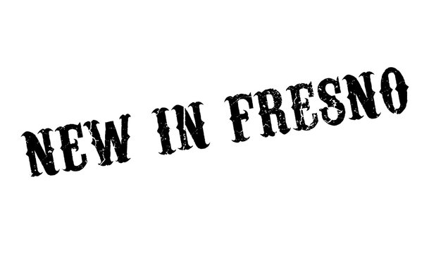 New In Fresno rubber stamp. Grunge design with dust scratches. Effects can be easily removed for a clean, crisp look. Color is easily changed.