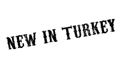 New In Turkey rubber stamp. Grunge design with dust scratches. Effects can be easily removed for a clean, crisp look. Color is easily changed.