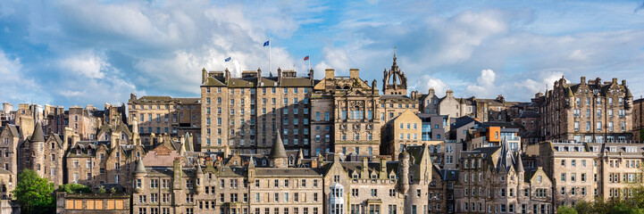 Panoramic view of the traditional architecture Edinburgh's medieval Old Town, part of the UNESCO...