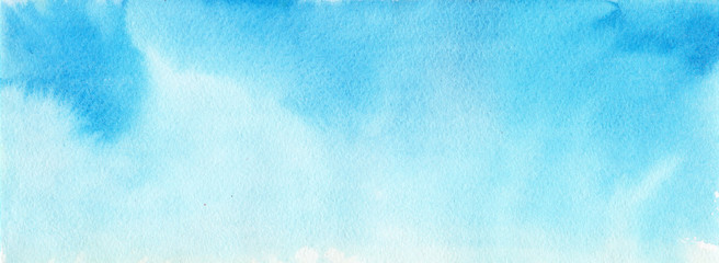 Blue watercolor background for backgrounds. Hand drawn. © ita_tinta_