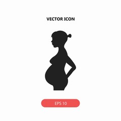 Fototapeta na wymiar pregnant girl vector icon
