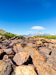 Fototapeta na wymiar Red rocks in mountain - landscape