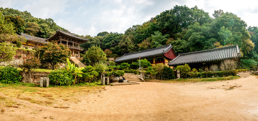 Yeongju Buseoksa, South Korea - Buseoksa Temple was built in year 676. (Sign board text is 