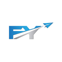 FY initial letter logo origami paper plane