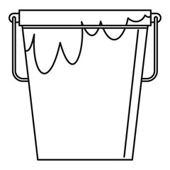 Bucket with glue icon, outline style