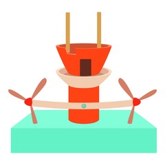 Water turbine icon, cartoon style