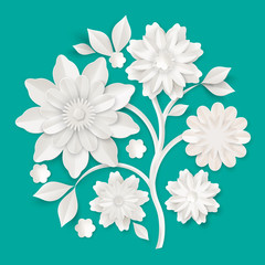 Graceful stem with charming blossom made of paper