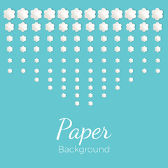 Paper background with flowers of different shapes, place for text