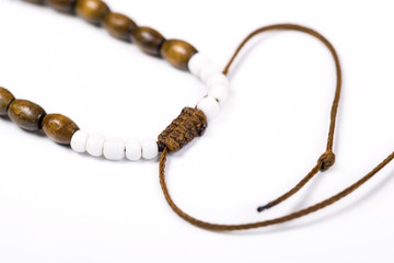 Necklace with wooden beads