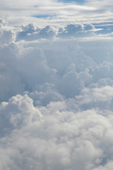 Aerial view from the plane of fluffy rain cloud in daytime - Cloudscape - 164691146
