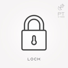 Line icon lock