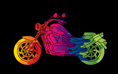 Obraz premium Motorbike side view abstract graphic vector