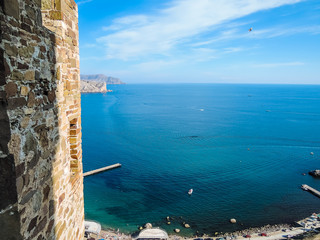 View from the Genoese fortress on the coast near the town of Sudak