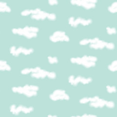 Vector realistic clouds seamless pattern.