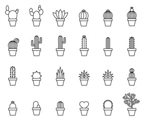 Cactus Outline Icons